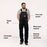 #383 Made in USA Heavy Duty Black Duck Bib Overalls