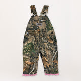 #428 Premium Pink Ruffle BIB OVERALL Girls in Realtree or Mossy Oak Break-Up Made in USA