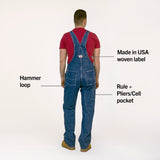 #699 Made in USA Stone Washed Blue Denim Overalls