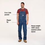 #699 Made in USA Stone Washed Blue Denim Overalls