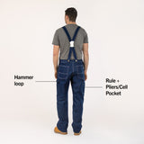 #907 Low Back Blue Denim Bib Overalls