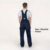 Non-USA Classic Blue Denim Zipper Fly Bib Overalls - Not Sewn in USA
