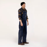 #327 Made in USA Button Fly Blue Denim Bib Overalls